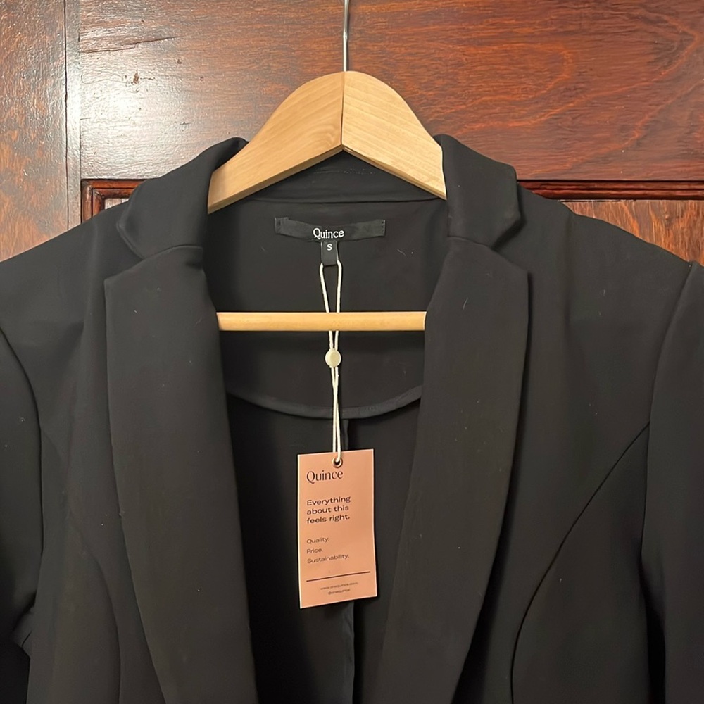 Quince Women's Ultra-Stretch Ponte Blazer sz S NWT Long Sleeve Career Business